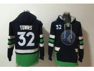 Minnesota Timberwolves #32 Anthony Towns Hoodies Blue