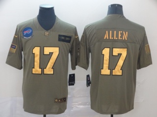 Buffalo Bills 17 Josh Allen 2019 Salute to Service Limited Jersey Olive Golden