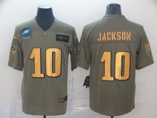 Philadelphia Eagles 10 DeSean Jackson 2019 Salute to Service Limited Jersey Olive Golden