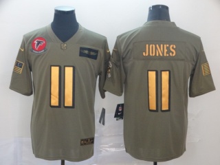 Atlanta Falcons 11 Julio Jones 2019 Salute to Service Limited Jersey Olive Golden