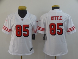 Woman San Francisco 49ers 85 George Kittle Color Rush Limited Jersey White