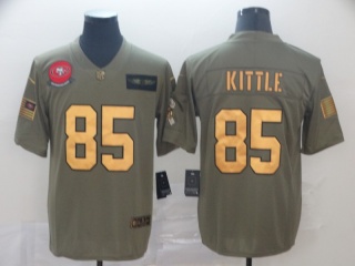 San Francisco 49ers 85 George Kittle 2019 Salute to Service Limited Jersey Olive Golden