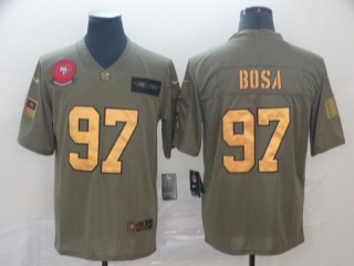 San Francisco 49ers 97 Nick Bosa 2019 Salute to Service Limited Jersey Olive Golden