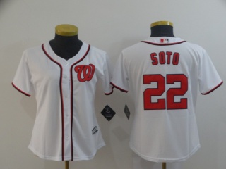 Woman Washington Nationals 22 Juan Soto Cool Base Jersey White