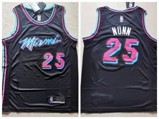 Nike Miami Heat 25 Kendrick Nunn Basketball Jersey Black City