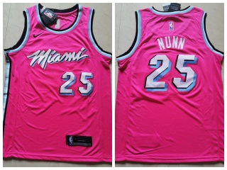 Nike Miami Heat 25 Kendrick Nunn Basketball Jersey Pink Earned