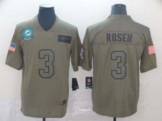 Miami Dolphins 3 Josh Rosen 2019 Salute to Service Limited Jersey Olive