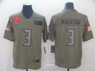 Tampa Bay Buccaneers 3 Jameis Winston 2019 Salute to Service Limited Jersey Olive