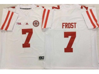 NCAA Nebraska Huskers 7 Scott Frost Football Jersey White