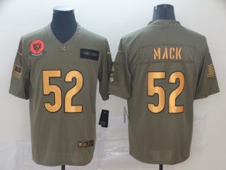 Chicago Bears 52 Khalil Mack 2019 Salute to Service Limited Jersey Olive Golden