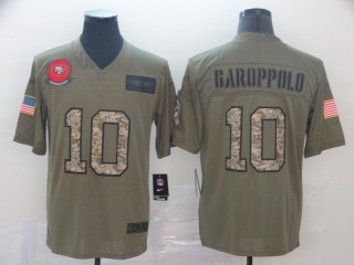 San Francisco 49ers 10 Jimmy Garoppolo 2019 Salute to Service Limited Jersey Olive/Camo