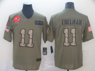 New England Patriots 11 Julian Edelman 2019 Salute to Service Limited Jersey Olive/Camo