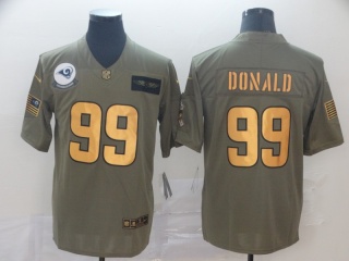 Los Angeles Rams 99 Aaron Donald 2019 Salute to Service Limited Jersey Olive Golden
