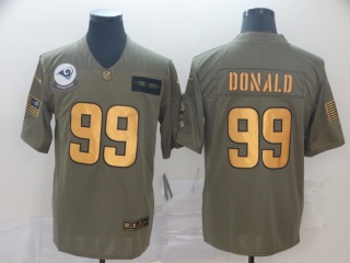 Los Angeles Rams 99 Aaron Donald 2019 Salute to Service Limited Jersey Olive Golden 