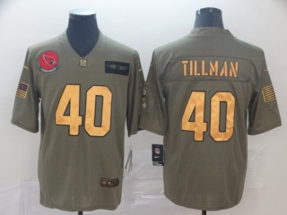 Arizona Cardinals 40 Pat Tillman 2019 Salute to Service Limited Jersey Olive Golden