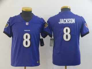 Youth Baltimore Ravens 8 Lamar Jackson Vapor Limited Jersey Purple