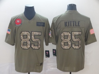 San Francisco 49ers 85 George Kittle 2019 Salute to Service Limited Jersey Olive Camo