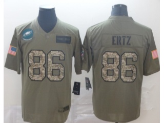 Philadelphia Eagles #86 Zach Ertz 2019 Salute to Service Limited Jersey Olive Camo