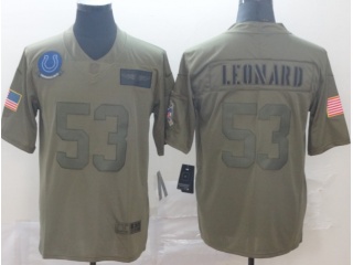 Indianapolis Colts #53 Darius Leonard 2019 Salute to Service Limited Jersey Olive Camo