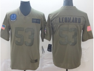 Indianapolis Colts #53 Darius Leonard 2019 Salute to Service Limited Jersey Olive Camo 