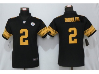 Womens Pittsburgh Steelers 2 Mason Rudolph Color Rush Limited Jersey Black