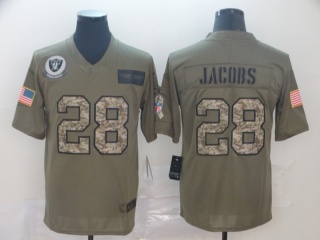 Oakland Raiders 28 Josh Jacobs 2019 Salute to Service Limited Jersey Olive Camo