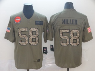 Denver Broncos 58 Von Miller 2019 Salute to Service Limited Jersey Olive Camo