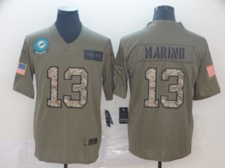 Miami Dolphins 13 Dan Marino 2019 Salute to Service Limited Jersey Olive Camo