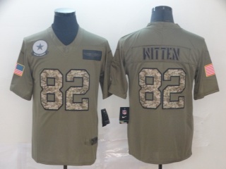 Dallas Cowboys 82 Jason Witten 2019 Salute to Service Limited Jersey Olive Camo