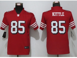 Woman San Francisco 49ers 85 George Kittle Throwback Limited Jersey Red