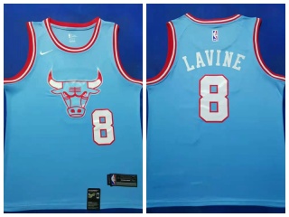 Nike Chicago Bulls 8 Zach Lavine 2019-20 Season Jersey Light Blue City