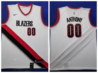 Nike Portland Trail Blazers 00 Carmelo Anthony Jersey White