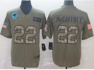 Carolina Panthers #22 Christian Mccaffrey 2019 Salute to Service Limited Jersey Olive Camo