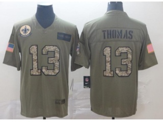 New Orleans Saints #13 Michael Thomas 2019 Salute to Service Limited Jersey Olive Camo