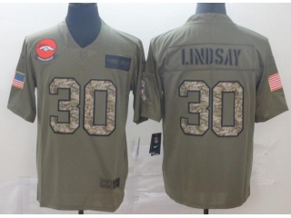 Denver Broncos #30 Phillip Lindsay 2019 Salute to Service Limited Jersey Olive Camo