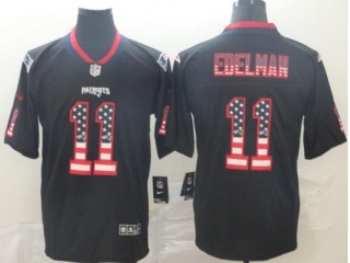 New England Patriots #11 Julian Edelman USA Flag Fashion Vapor Untouchable Limited Jersey Black
