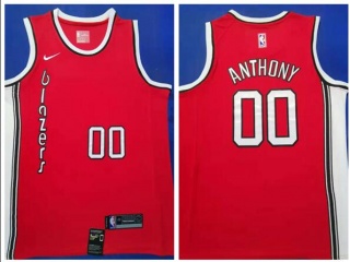 Nike Portland Trail Blazers #00 Carmelo Anthony Throwabck Jersey Red