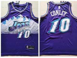 Utah Jazz #10 Mike Conley Throwabck Jersey Purple