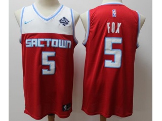 Nike Sacramento Kings #5 De'Aaron Fox 2019-20 City Jersey Red