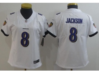 Youth Baltimore Ravens #8 Lamar Jackson Vapor Limited Jersey White