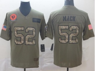 Chicago Bears #52 Khalil Mack 2019 Salute to Service Limited Jersey Olive Camo
