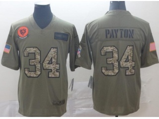 Chicago Bears #34 Walter Payton 2019 Salute to Service Limited Jersey Olive Camo