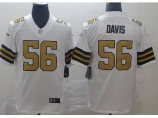 New Orleans Saints #56 Demario Davis Color Rush Limited Jersey White