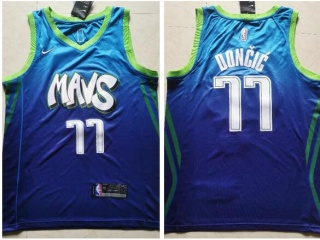 Nike Dallas Mavericks #77 Luka Doncic 2019-20 Jersey Blue City