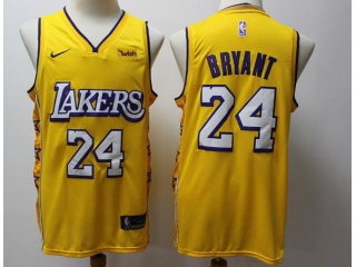 Nike Los Angeles Lakers #24 Kobe Bryant 2019-20 Jersey Yellow City