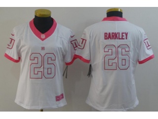 Woman New York Giants #26 Saquon Barkley Vapor Untouchable Limited Jersey White Pink