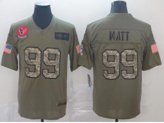 Houston Texans #99 JJ Watt 2019 Salute to Service Limited Jersey Olive Camo