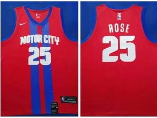 Nike Detroit Pistons #25 Derrick Rose 2019-20 Jersey Red City
