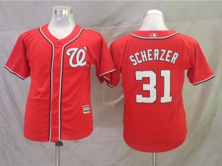 Youth Washington Nationals 31 Max Scherzer Cool Base Jersey Red