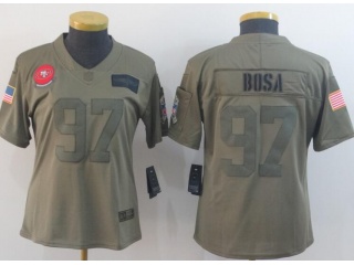 Woman San Francisco 49ers #97 Nick Bosa 2019 Salute to Service Limited Jersey Olive 